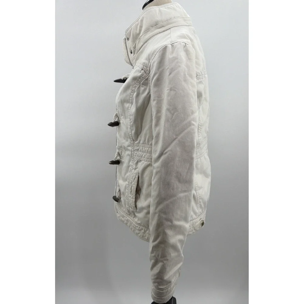 Vintage 2000s Woman's Cream Abercrombie &‎ Fitch Toggle Y2K Jacket Coat Medium